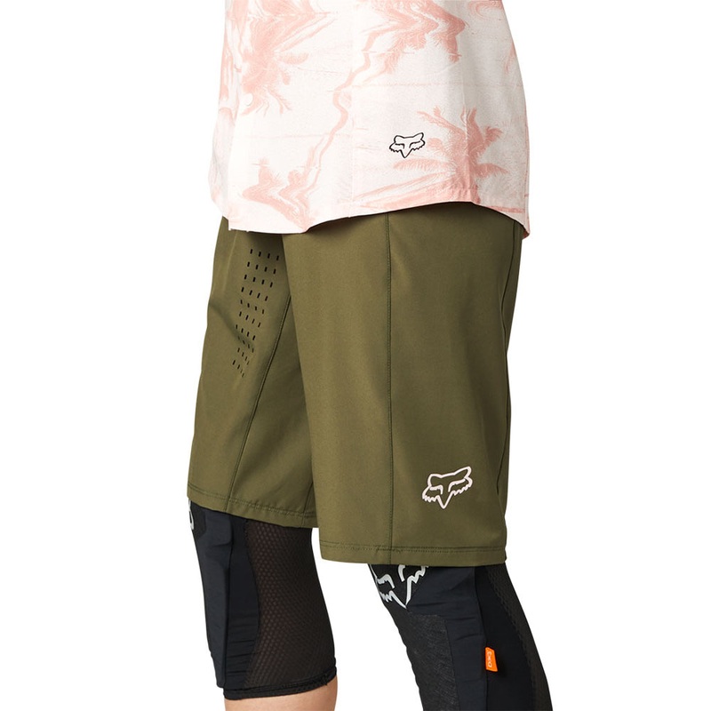 Fox Flexair Lite Women's Shorts Without Liner - Women's L - Permanent Vacation Olive Green