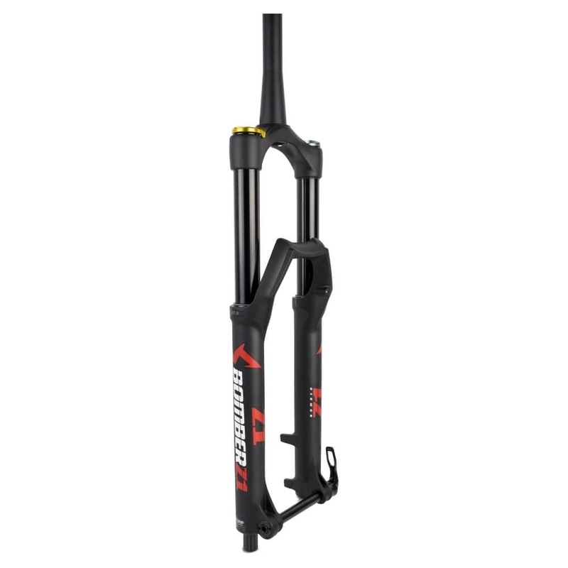 Marzocchi Bomber Z1 Coil Fork - Matte Black - 15x110mm Boost - QR Lever - 44mm - 180mm - Grip Sweep Adj - 2022 - Tapered 1 1-8-1.5 Inch - 27.5 Inch