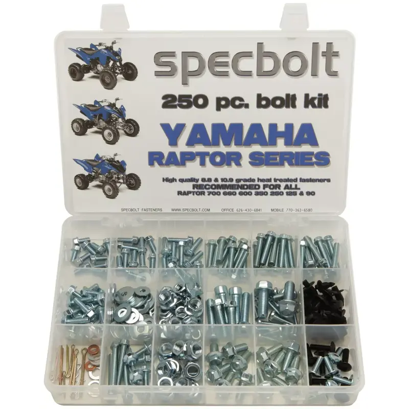 250pc Bolt Kit Yamaha Raptor 350 600 660 700 body engine plastics frame exhaust