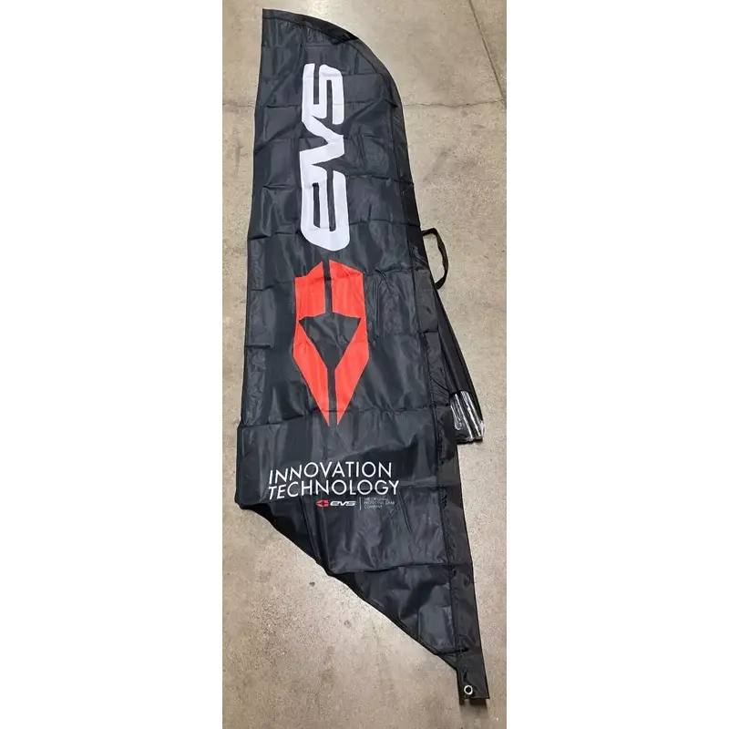 EVS ATV DIRT BIKE MX ADVERTISING BOW FLAG SWOOP PIT RACE TRACK WIND BANNER SIGN