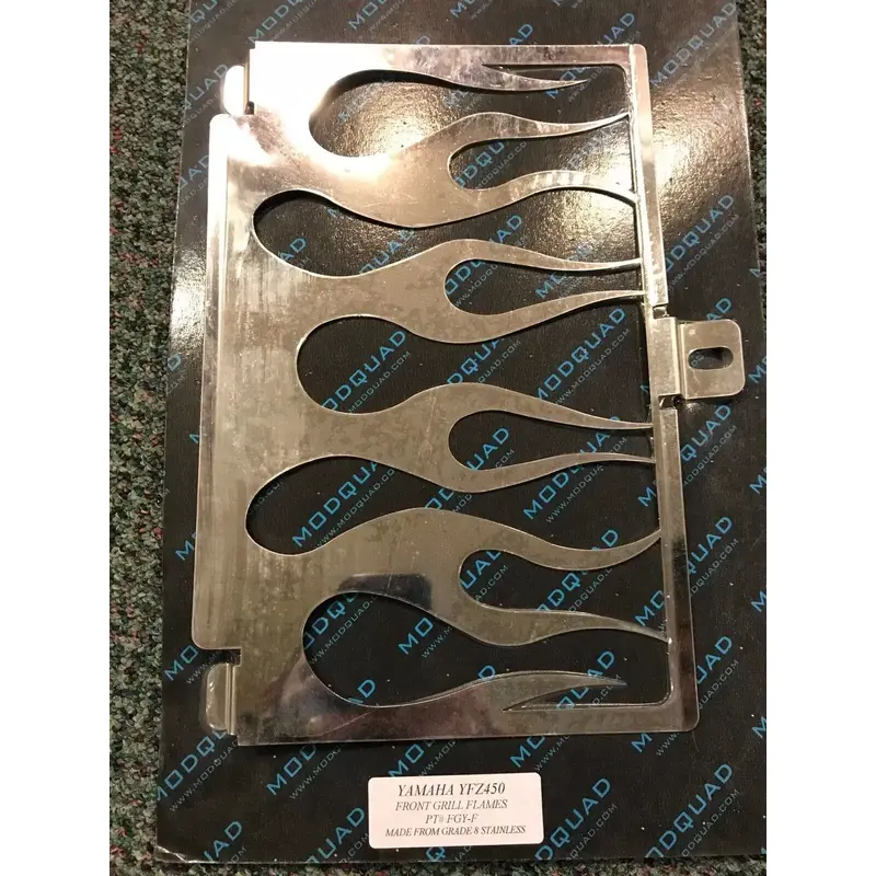 MODQUAD STAINLESS Front Grill FLAMES YAMAHA YFZ450 YFZ 450