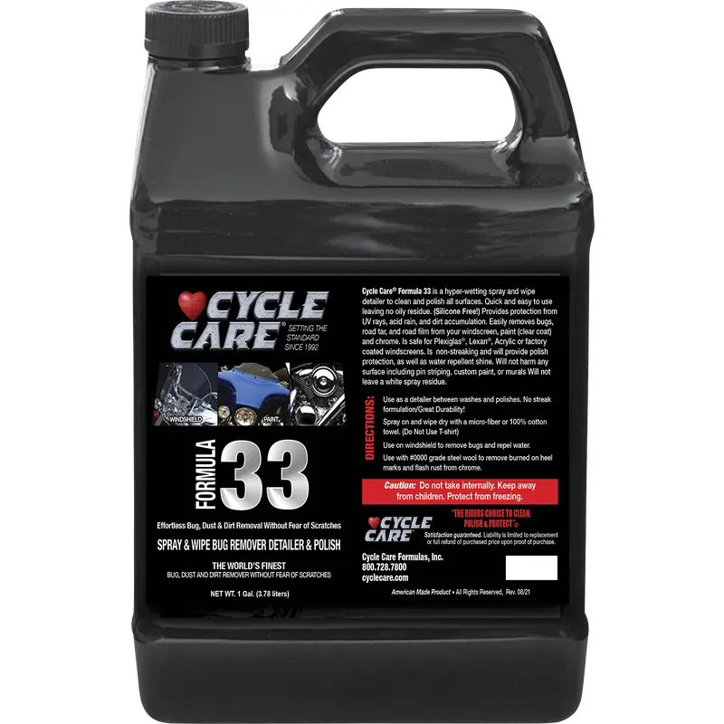 Cycle care formulas Formula 33 Spray & Wipe, Bug Remover, Detailer, & Polish