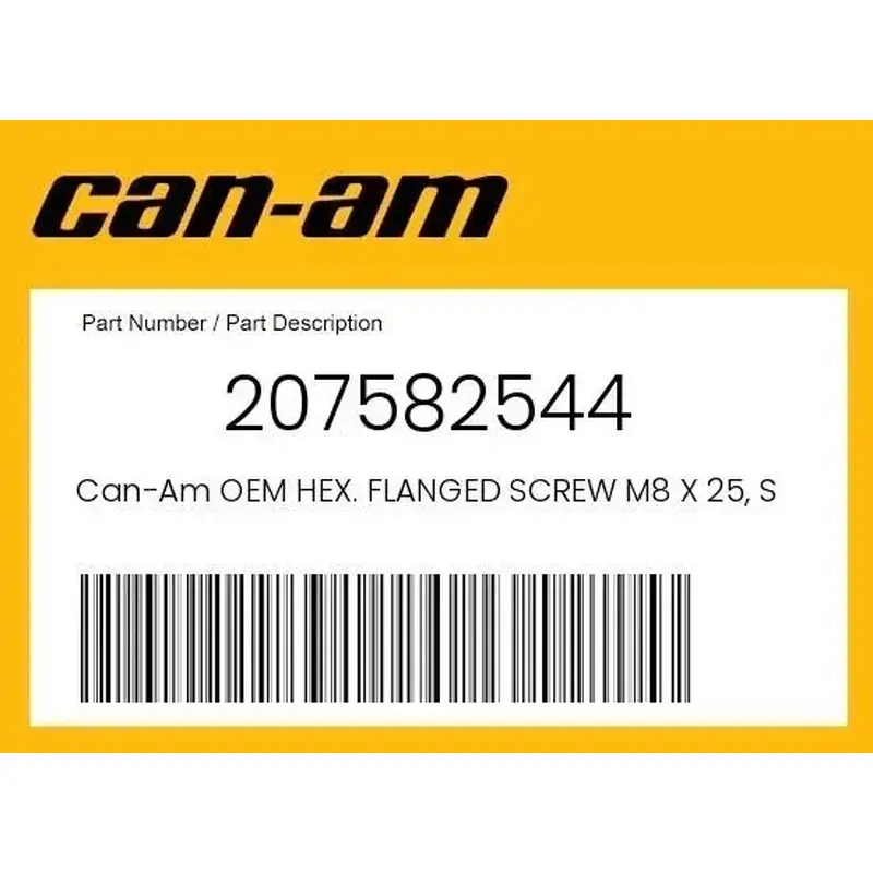 GENUINE CAN AM HEX FLANGED SCREW M8 X 25,/ 207582544