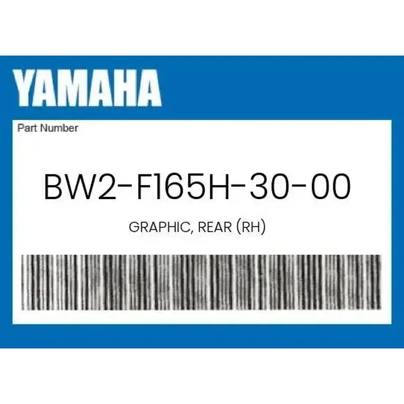 YAMAHA GENUINE GRAPHIC, REAR (RH)/ Bw2-F165H-30-00