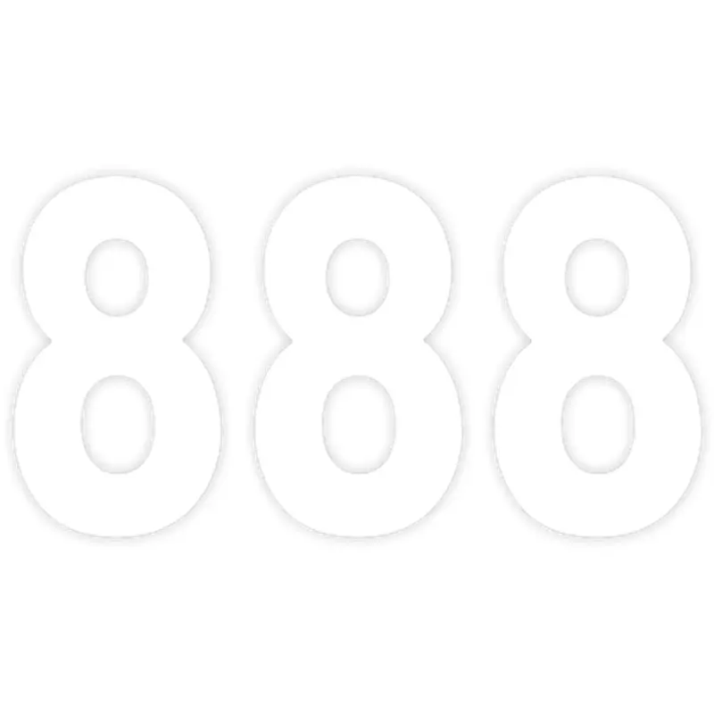 Factory effex Mini Pro Number 8 - White - 4"