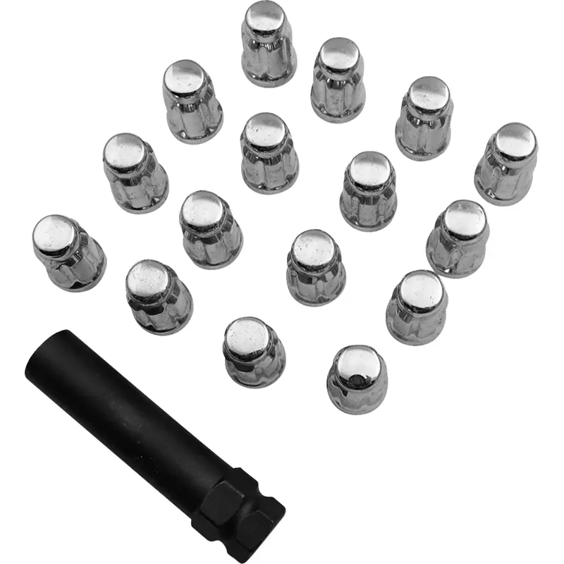 Moose offroad Lug Nuts - Splined - 12 mm x 1.25" - Chrome - 16 Pack