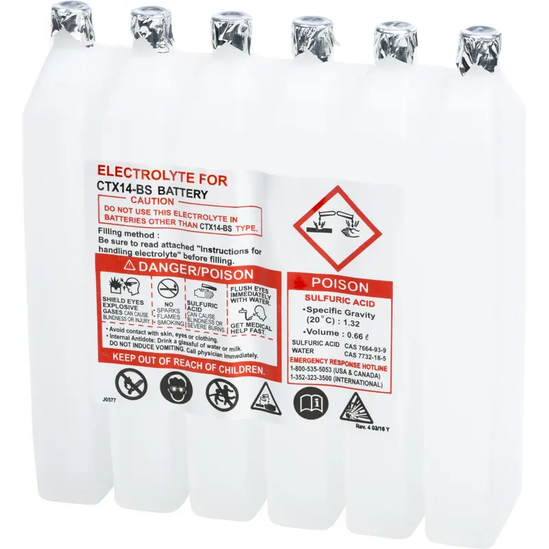 FIRE POWER SEALED BATTERY ELECTROLYTE PACK 660CC