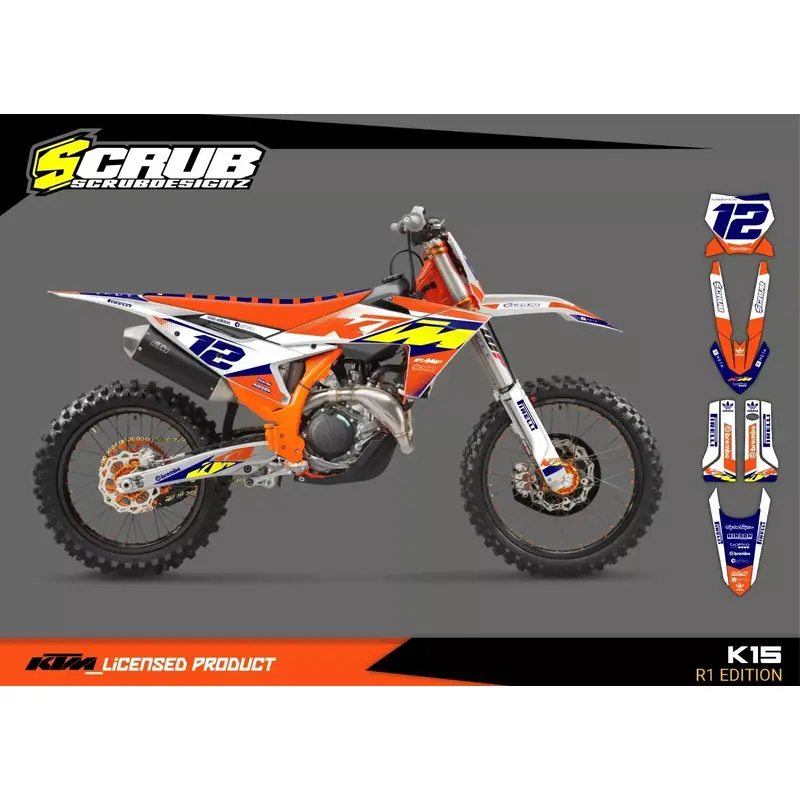 KTM Graphic SX SXf 2023 2024 125  250 300 350 450 Decals XC XCf SCRUB