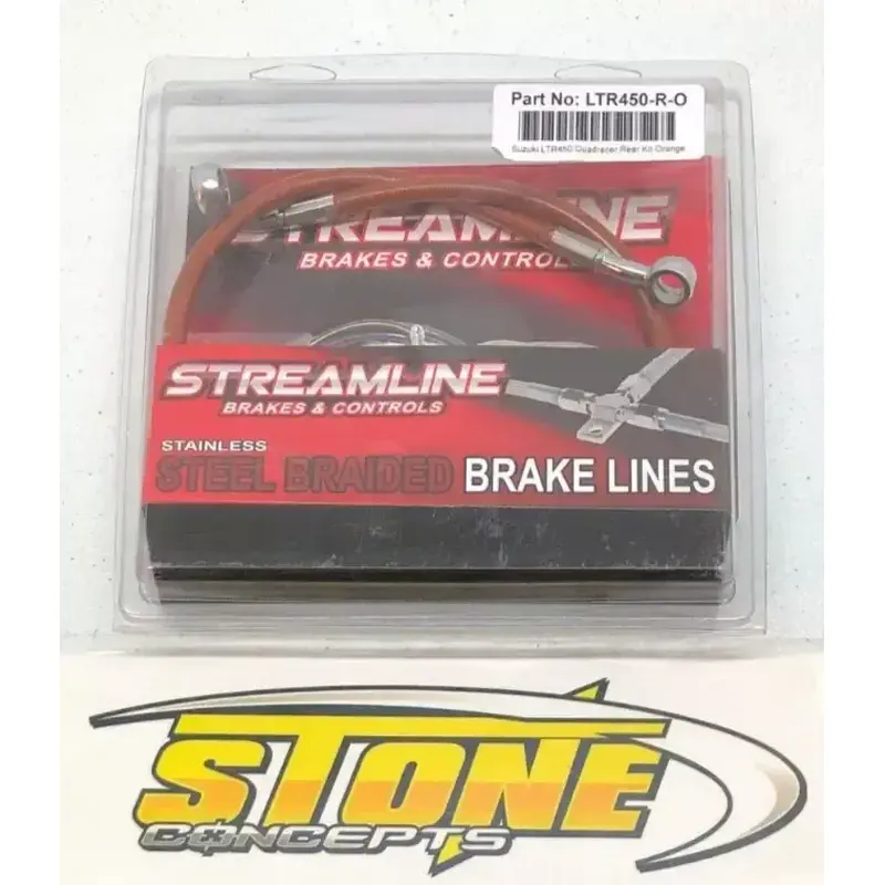 Streamline Rear Brake Line Hose Orange Suzuki LTR450 2006 2007 2008 2009