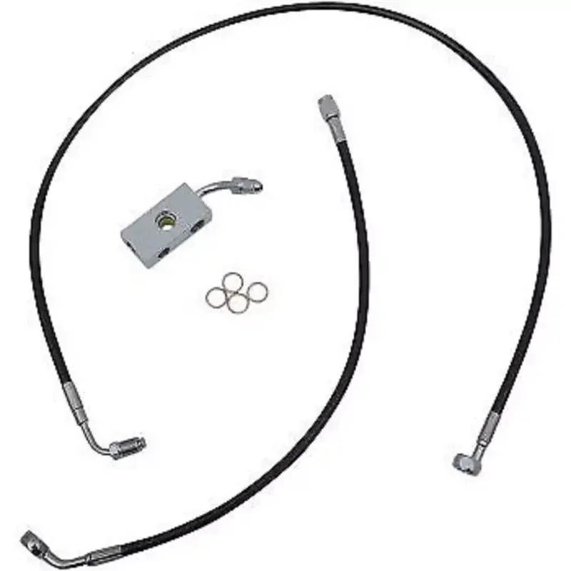 LA CHOPPERS Black Braided Brake Line Kit for 12-14" Apes