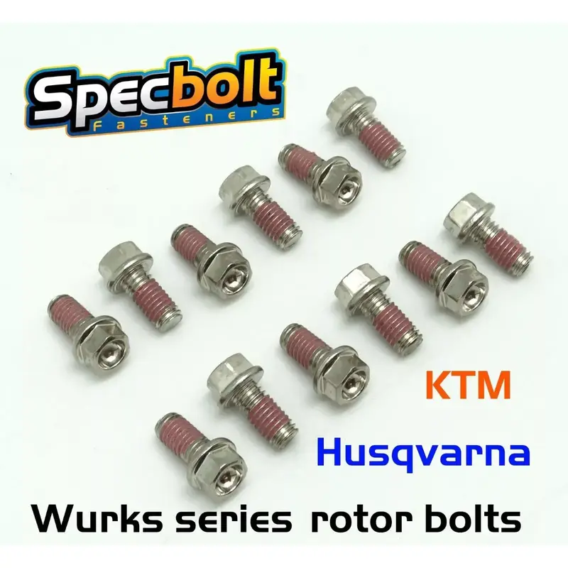 NICKEL 12 BRAKE ROTOR BOLTS FOR 01-20 KTM GASGAS 50-550 HUSQVARNA / HUSABERG