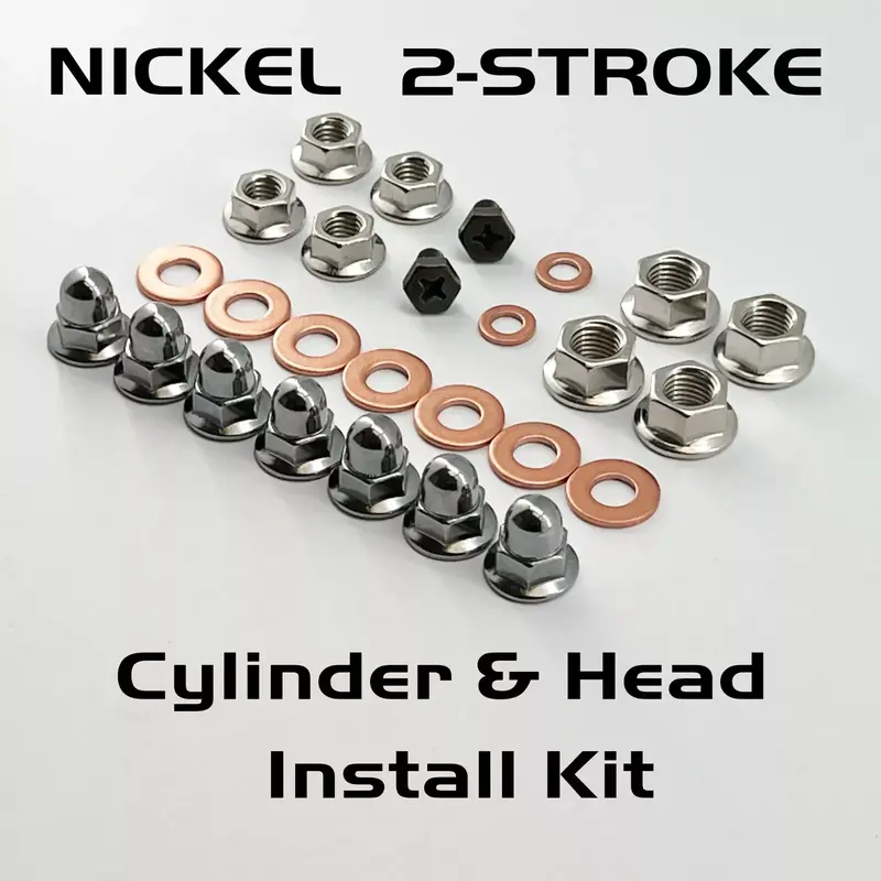 NICKEL YZ250 YAMAHA 2 STROKE TOP END ENGINE CYLINDER HEAD CAP ACORN FLANGE NUTS