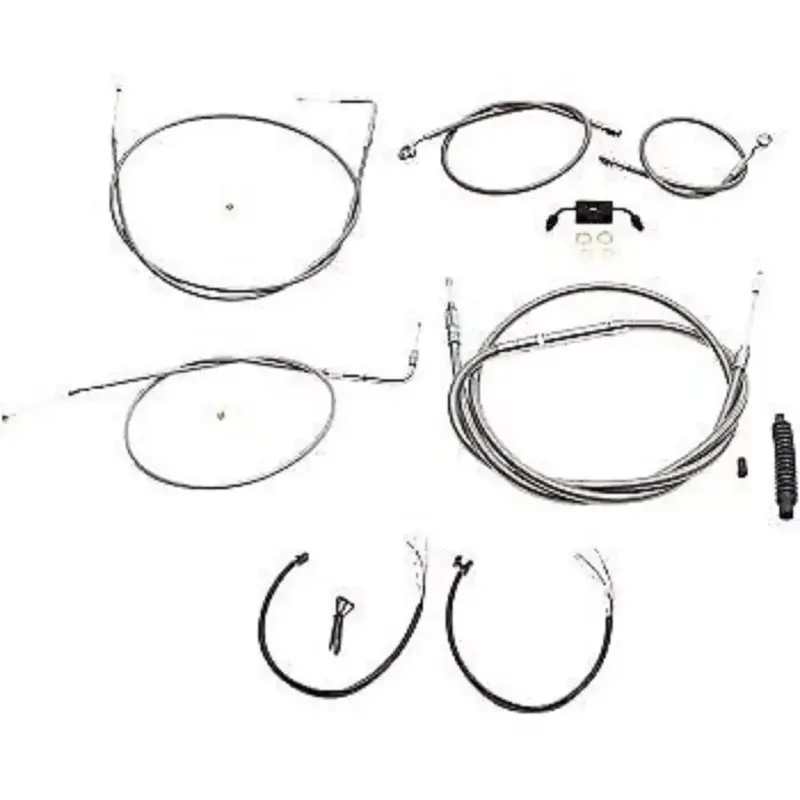 LA CHOPPERS LA-8211KT2-08 Stainless Braided Handlebar Cable/Brake Line Kit