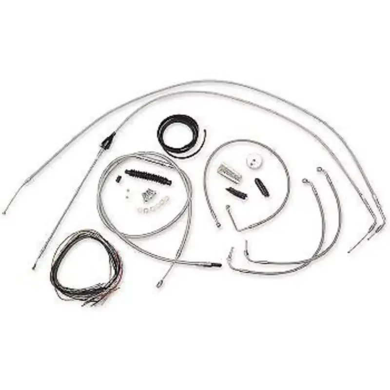 LA CHOPPERS Stainless Braided Handlebar Cable/Brake Line Kit