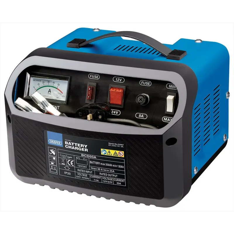 Draper 12/24V 120-350A Battery Charger - BCD50A