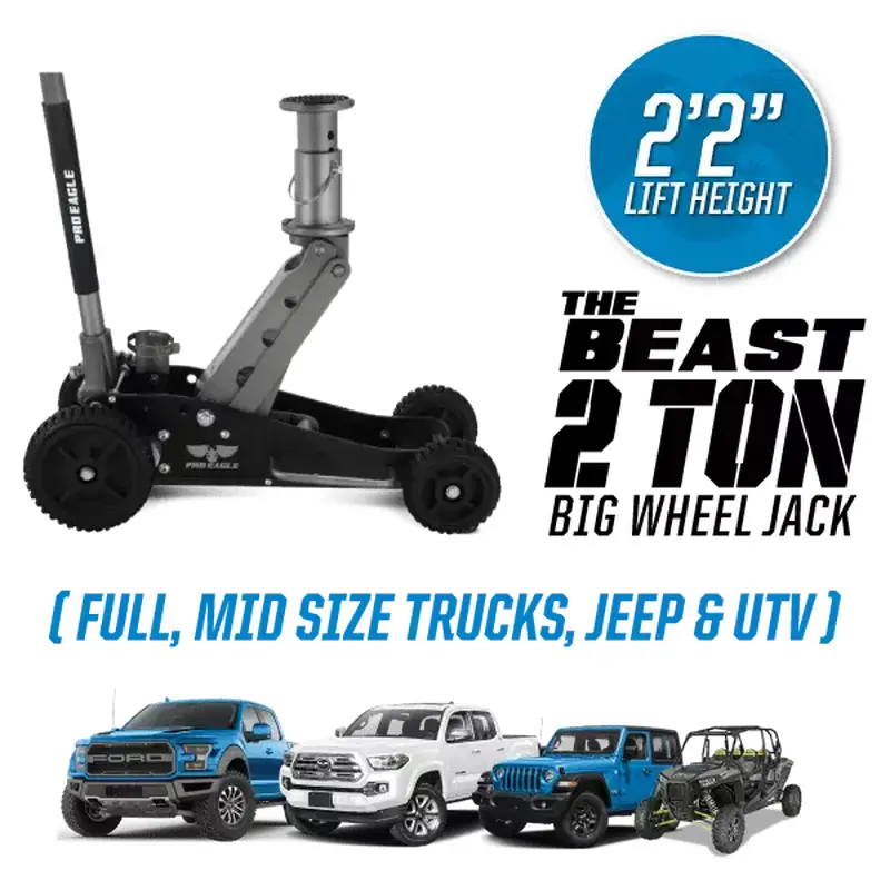 Pro Eagle 2 Ton Big Wheel Off Road High Clearance Jack - Beast ORJ2B4X