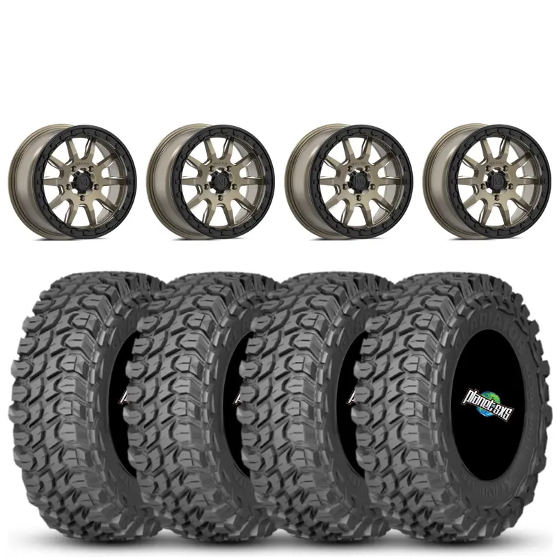 Valor V15 15x7 Satin Bronze Milled 6+1 5/4.5 on Gladiator X Comp 10 Ply 32x10-15