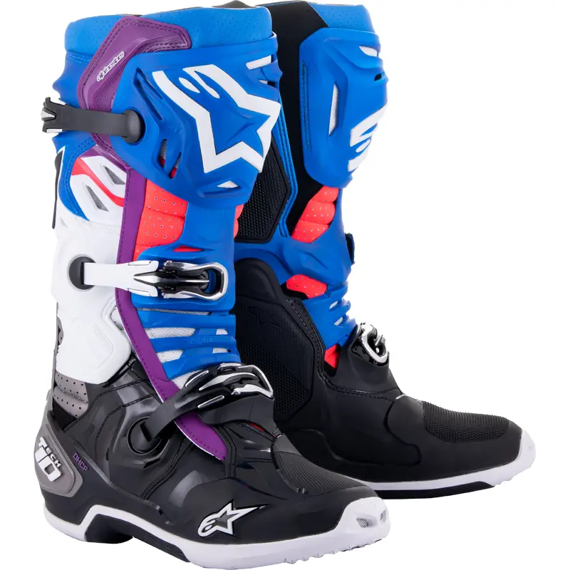 Tech 10 Supervented Boots Blk/Enamel Blu/Pur/Wht Sz 8