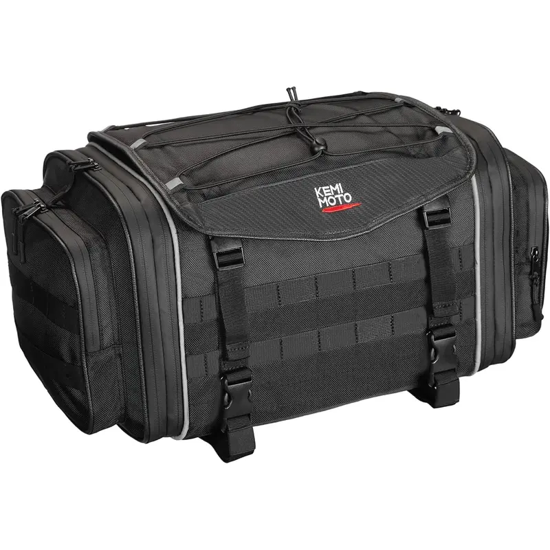 Motorcycle Travel Luggage Bags, 23L-30L Expandable Tail Bag
