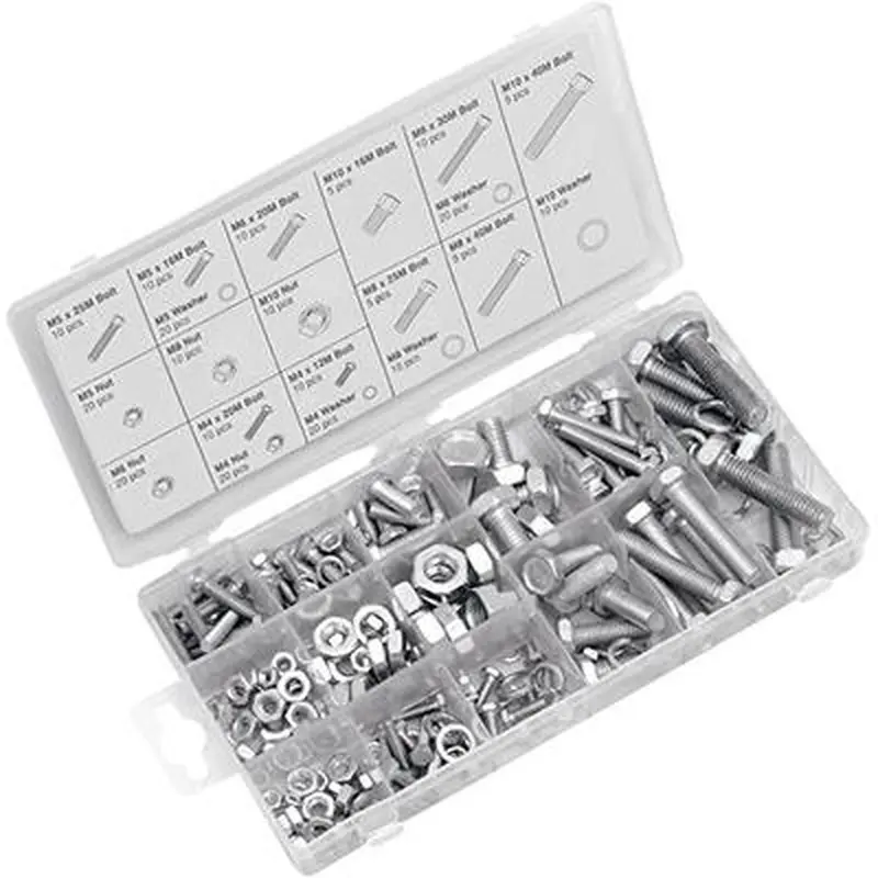 Performance Tool Metric Bolt Nut Washer Hardware Kit - 240 Piece - (2402-0095)
