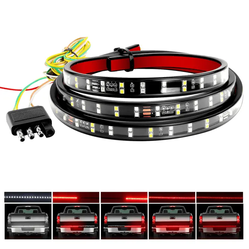 60 Inch 264Leds Red White Double Row LED Tailgate Light Strip