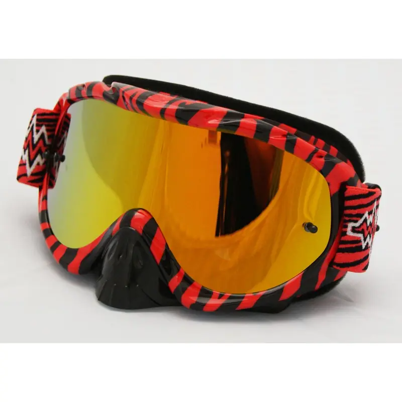RNR HYBRID WILD RD/BK MIRRORED LENS, WILD RED & BLACK GOGGLE, GH365M, MIRRORED LENS