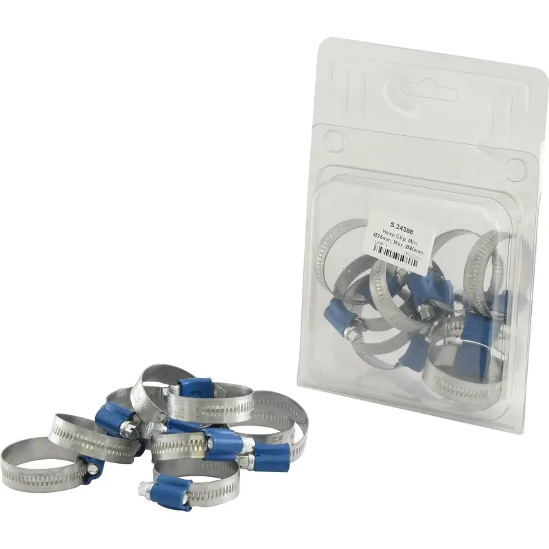 Hose Clip, Min 25mm, Max. 40mm, 10 pcs. Agripak. | Sparex Part No.S.24388