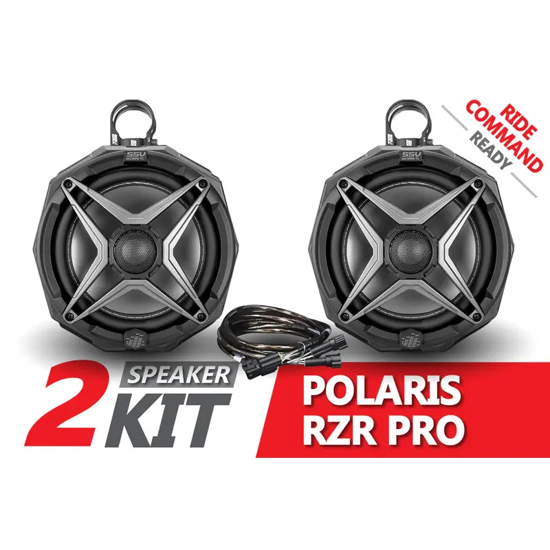 2021-2024 Polaris RZR Pro 8in Cage-Mounted Speaker Pods for Ride-Command