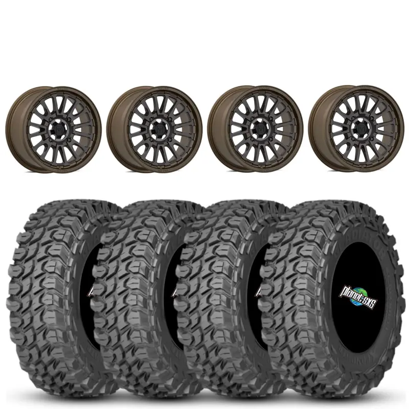 Valor V14 15x7 Root Beer 5+2 4/156 on Gladiator X Comp 10 Ply 32x10-15