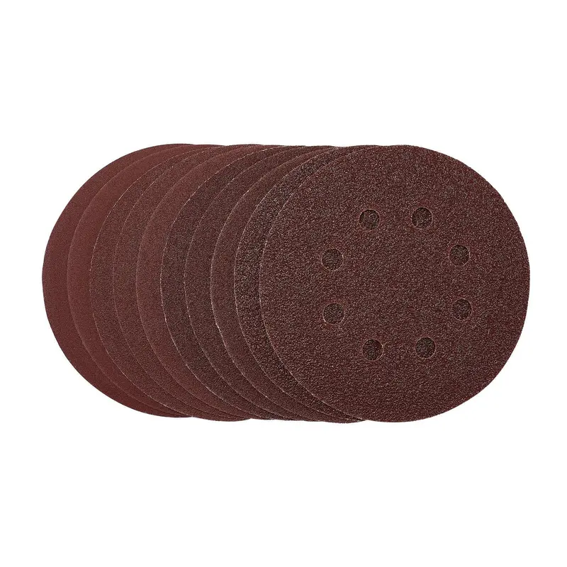 Draper Punched Sanding Discs, 125mm, Hook & Loop, Assorted Grit, (Pack Of 10) - SDHAL125