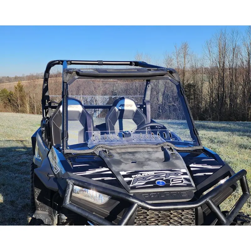 Polaris RZR 1000 - 1 Pc Scratch-Resistant Windshield with Clamp and Vent Options