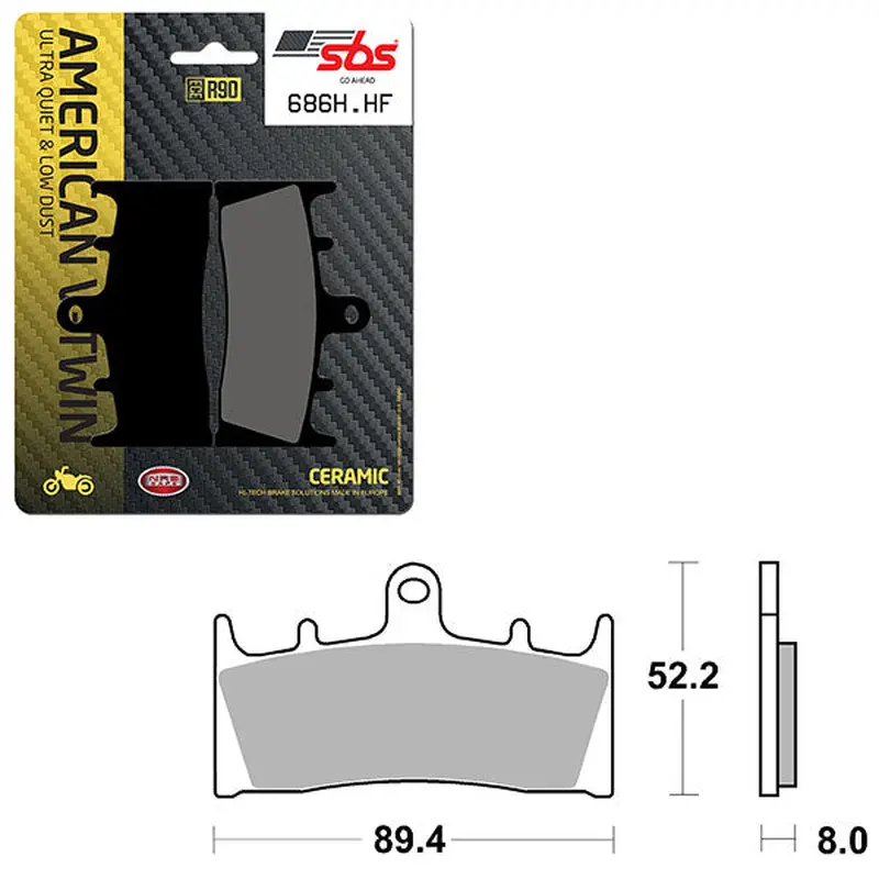 SBS HIGH POWER & NOISE REDUCTION CERAMIC FRONT BRAKE PAD (6490686108)