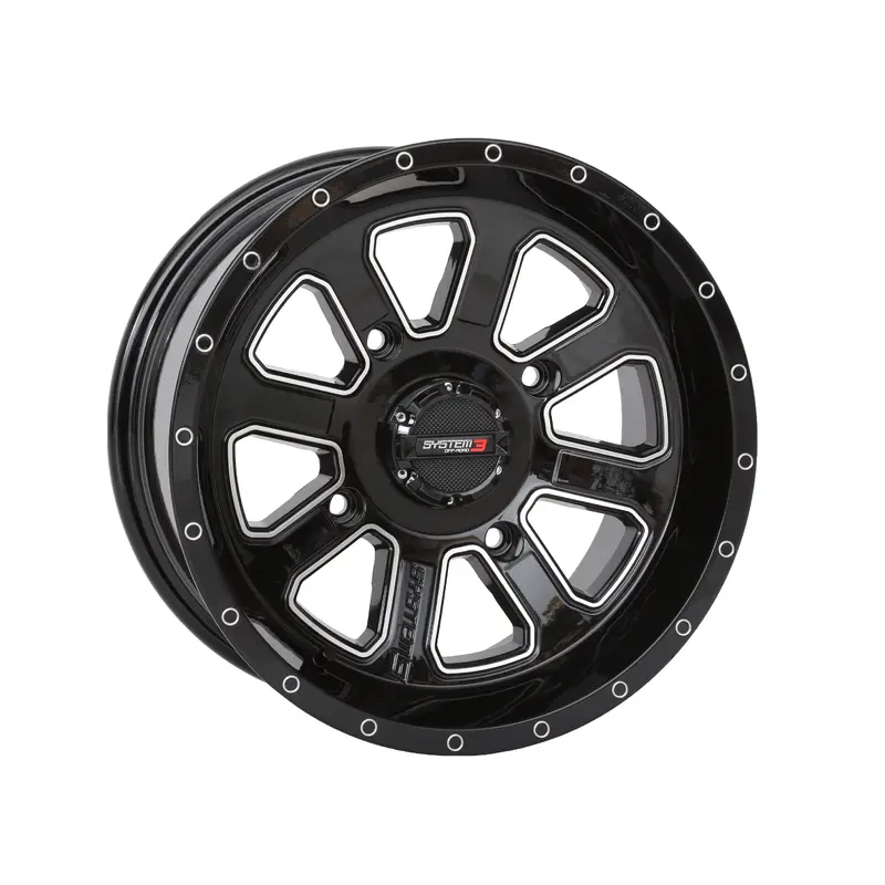 St4 Wheel 14x7 4+3 (+10mm) 4/156 Gloss Black/Machined