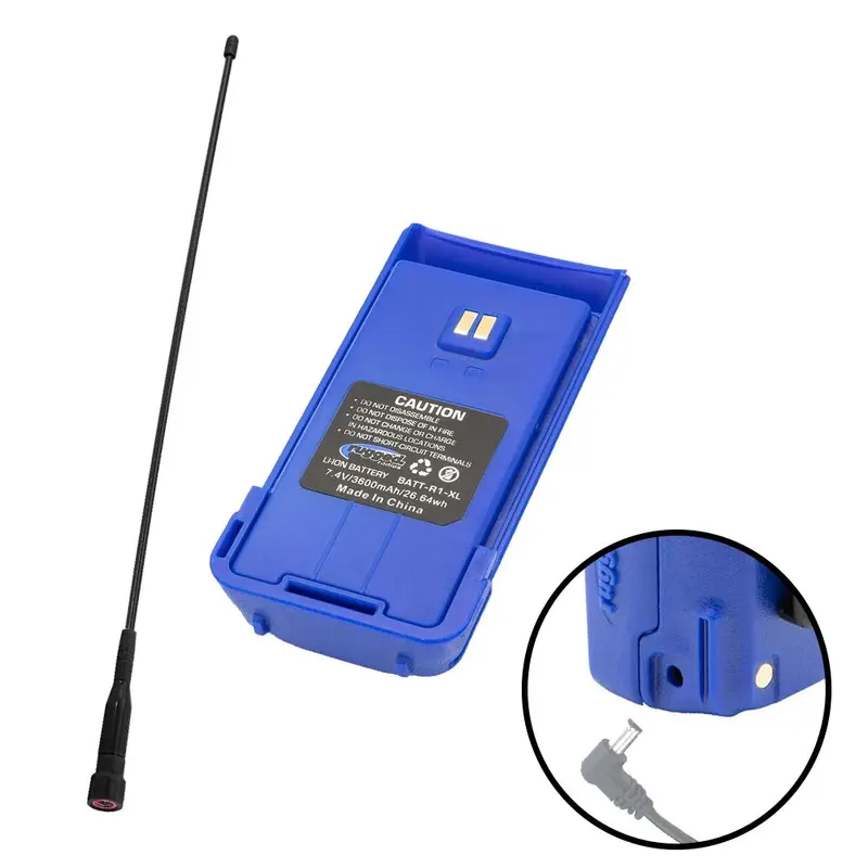 BUNDLE - Long Range Upgrade for Rugged R1 Handheld Radios - Antenna and XL Battery