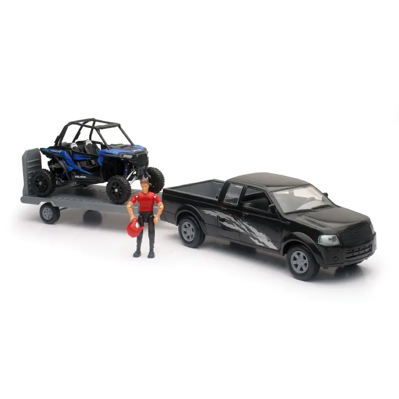 Replica 1:18 Truck/Trailer/Utv Truck Black/Rzr Blue