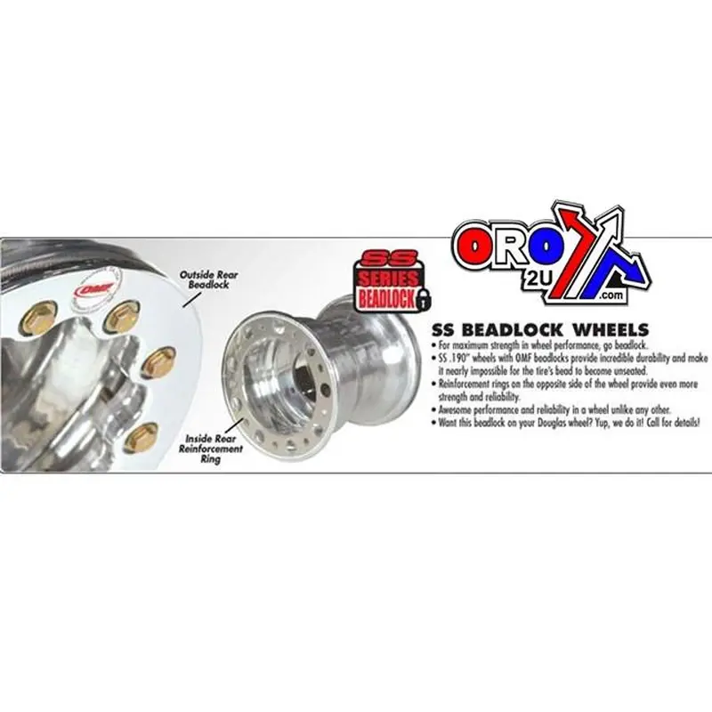 RIM WHEEL ALLOY, 10x8, 4/110, SS .190" Beadlock Wheels