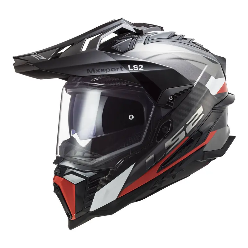 LS2 MX701 Explorer Carbon Frontier - Titanium / Red (L)