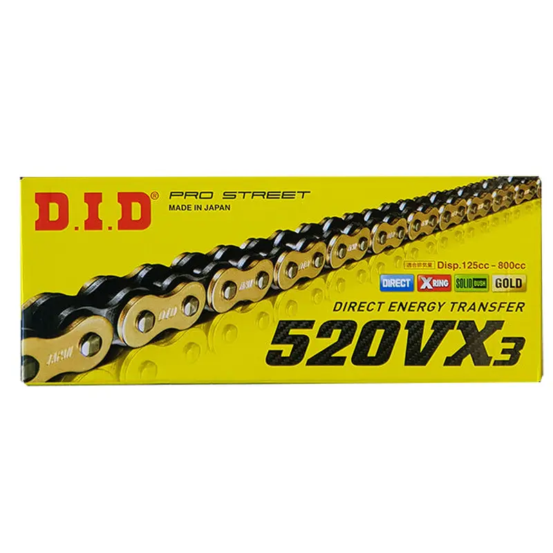 520VX3 x 118FB G&B X'Ring solid bush chain w/clip link DID (520VX3118G)
