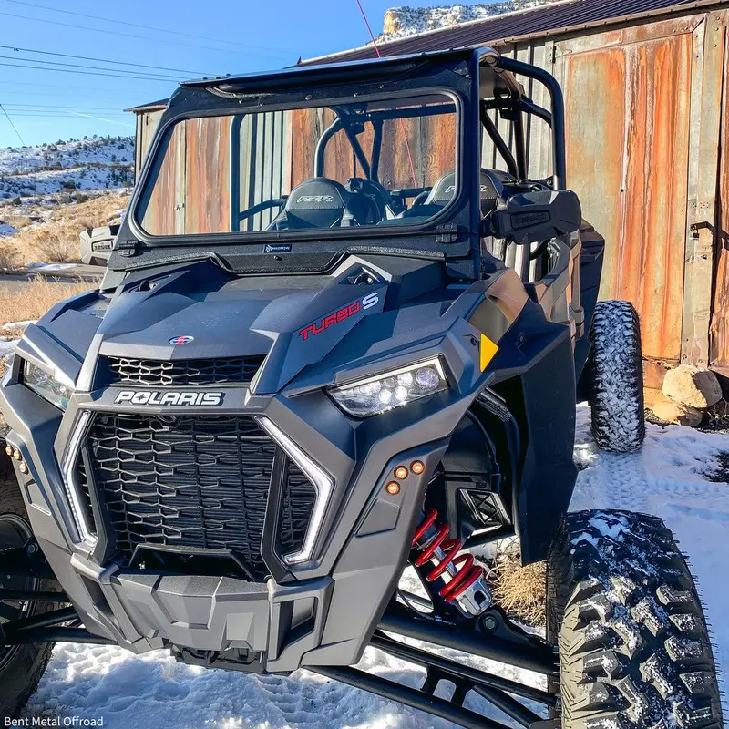 POLARIS RZR TURBO S VENTED GLASS WINDSHIELD - Black