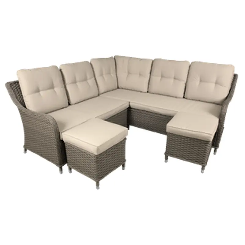 Sealey | Dellonda Chester Rattan Wicker Outdoor 5-Seater Corner Sofa Set 4pc - DG72