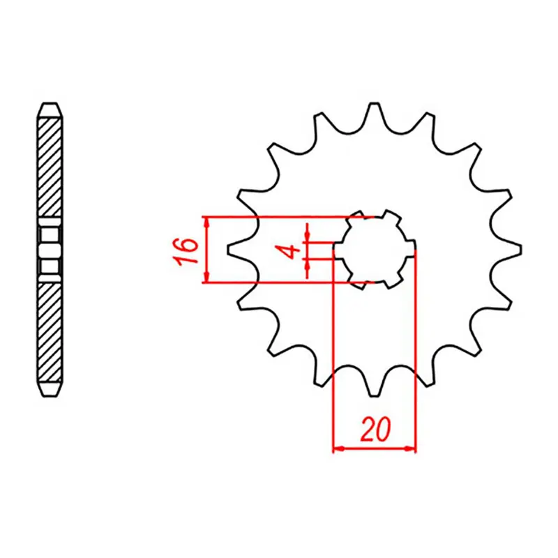 MTX 416 Steel Front Sprocket #428