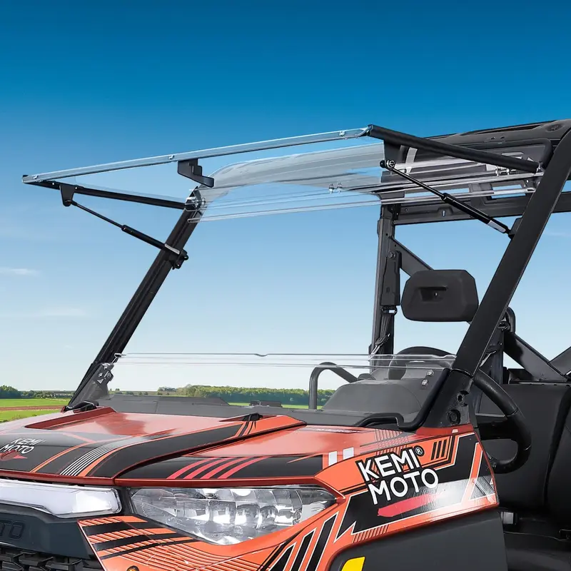 2-IN-1 Flip Windshield for Polaris Ranger XP 900/1000/ Crew 2014-2025