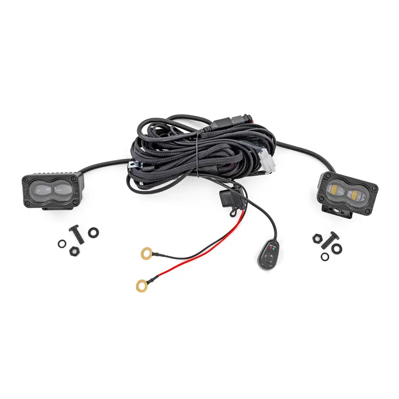 3x1.75 Inch Black Series | Yellow | LED Slim Aux | SAE Fog | Pair | 70911