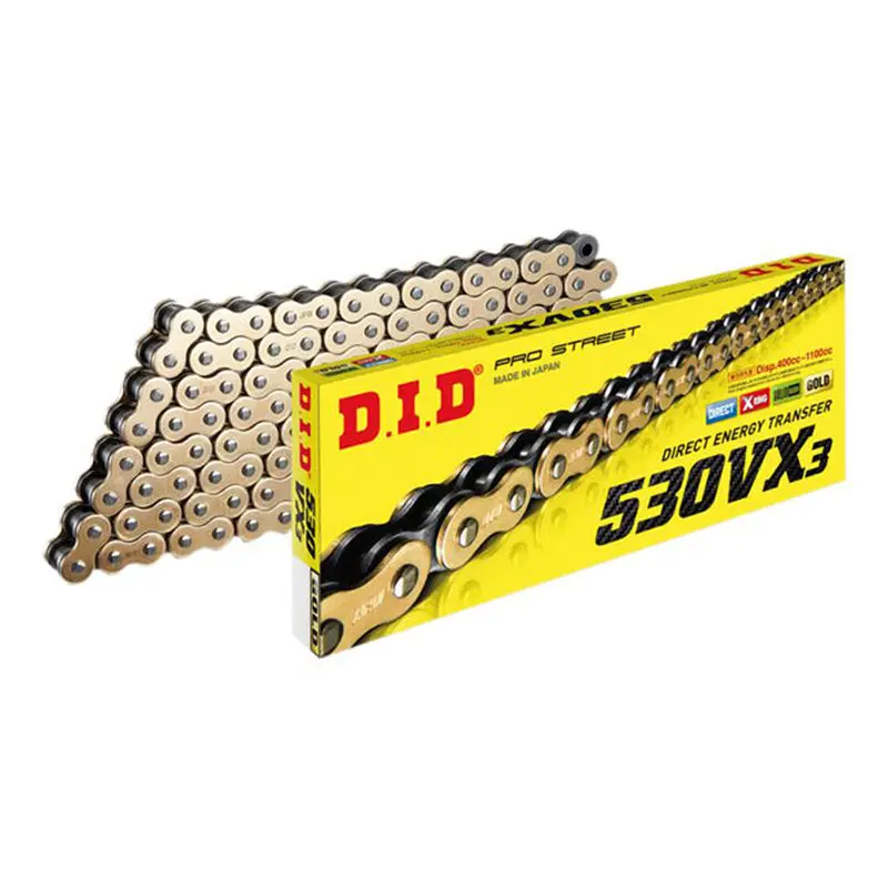 530VX3 x 116ZB G&B X'Ring solid bush chain w/ ZJ rivet link DID (530VX3116G)