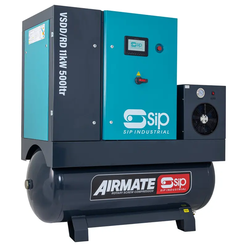 SIP VSDD/RDF 11kW 8bar 500L Rotary Compressor w/ Dryer & Filter - 08277