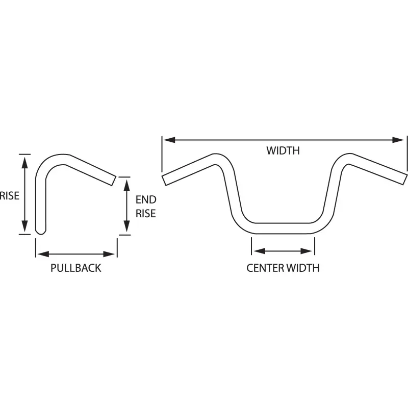 DRAG SPECIALTIES Handlebar - Beach Bar - TBW - Black 0601-1229