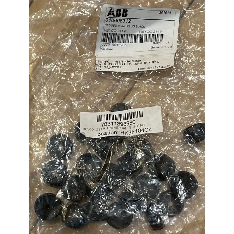 Lot Of 25 UB 875 2119 7/8" HOLE HEYCO BLK NYLON UNIVERSAL BUSHING CABLE GROMMET