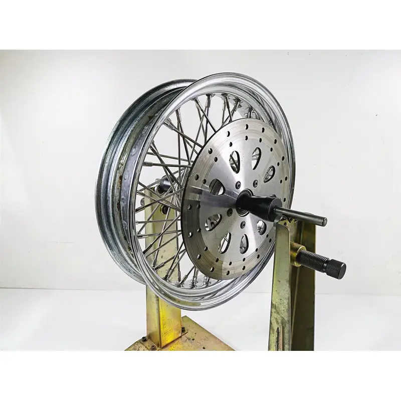2002 Indian Spirit Deluxe Spoke Front Wheel Rim & Rotor 16x3.5 1mm Runout 21-950