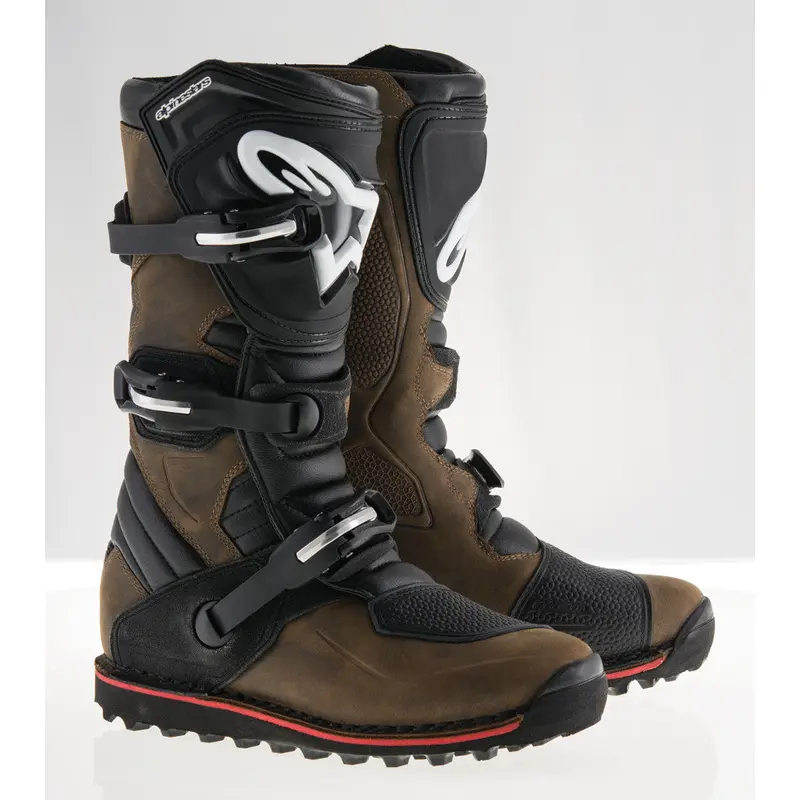 ALPINESTARS TECH-T BOOTS BROWN OILED LEATHER SZ 05 2004017-818-5