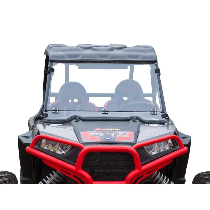 SuperATV Polaris RZR 900 Flip / Fold Down Clear Scratch Resistant Windshield